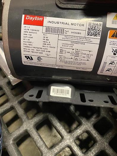 Used Dayton 6K562BG, 1 HP Industrial Motor
