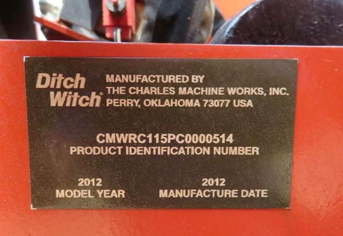 Used 2012 Ditch Witch RT115 Quad cable plow