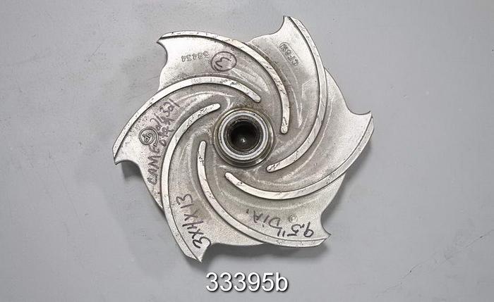 Used Goulds 3196 3x4x13 Pump 9.5", 6 Vane Impeller #33395