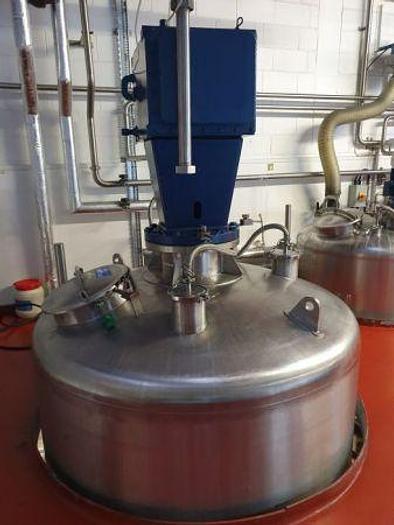 Used 5,000 Litre Stainless Steel Mix Tank with Gate & Scrape Wall Agitator