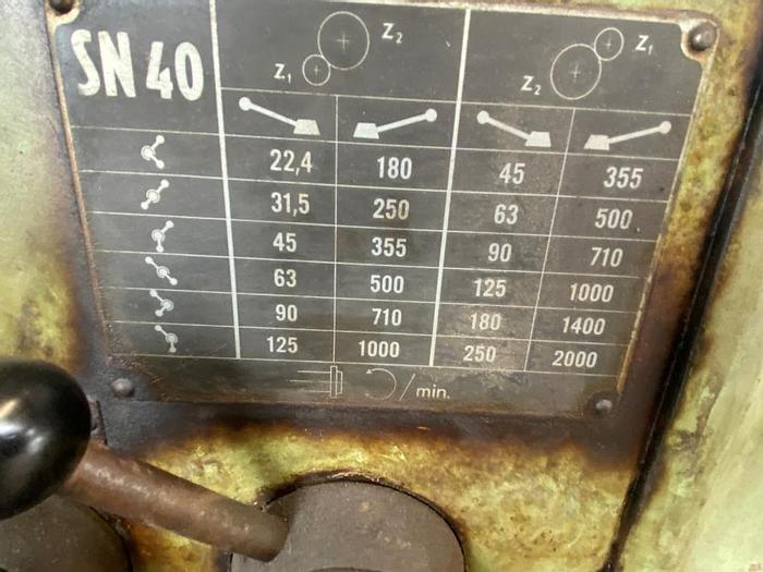 Used 1961 TOS SN40 x 2000 Manual Center Lathe