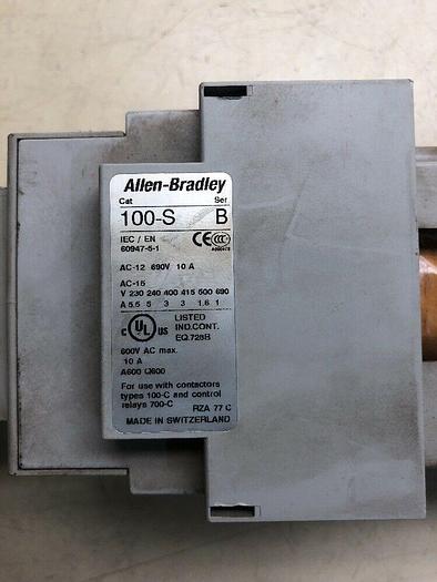 Used ALLEN BRADLEY CONTACTOR 100-C43Z*00 SER A, 100S-F Ser B, 100-S Ser B, Complete