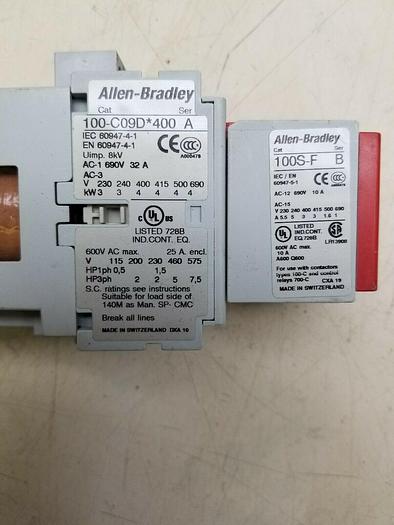 Used Allen Bradley 100-C09D*400 Ser A/ 100S-F Ser B