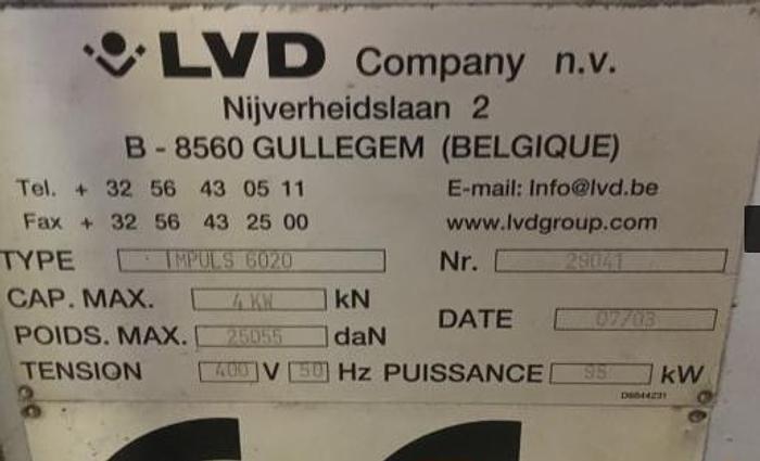 Used 07/ 2003 LVD - Fanuc IMPULS 6020