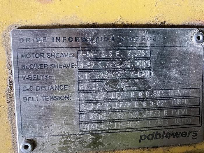 Used PdBLOWER PRESSURE PACKAGE WITH ROOTS 624 RAM TR POSITIVE DISPLACEMENT BLOWER