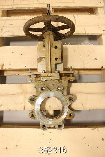 Used Hilton 4" Hand Operated Knife Gate Valve #35231
