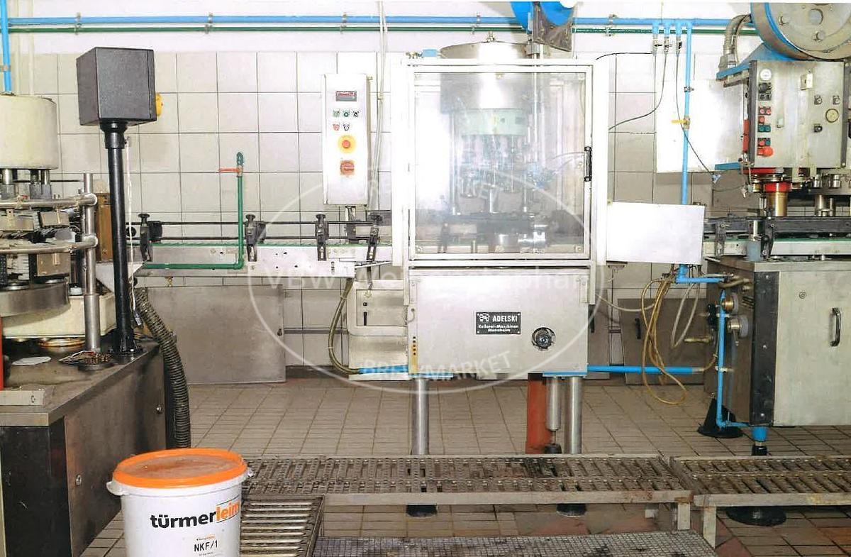 Used nonreturnable glass bottle filling line