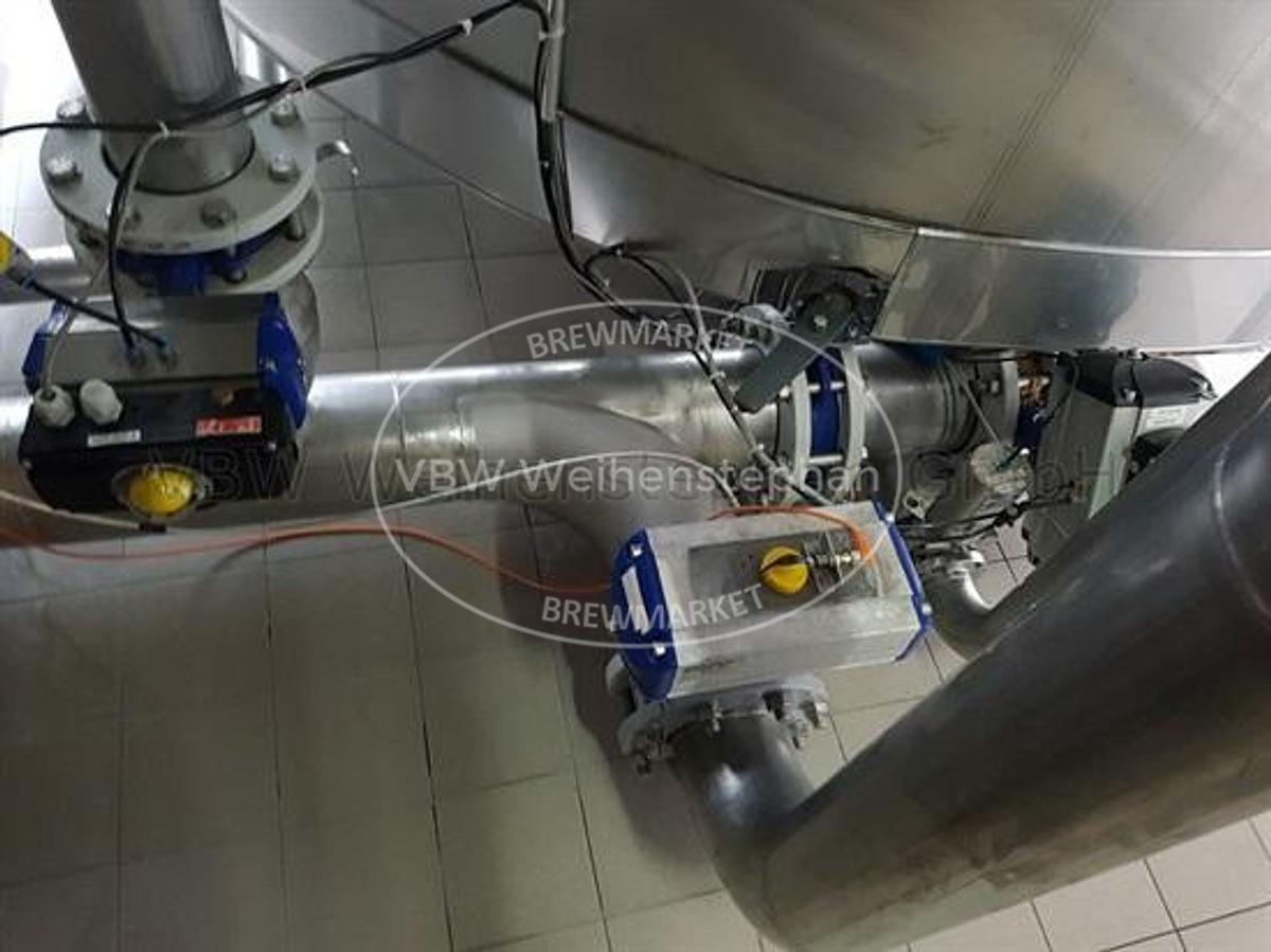 Used Low-pressure cooking whirlpool-wort kettle system with external boiler