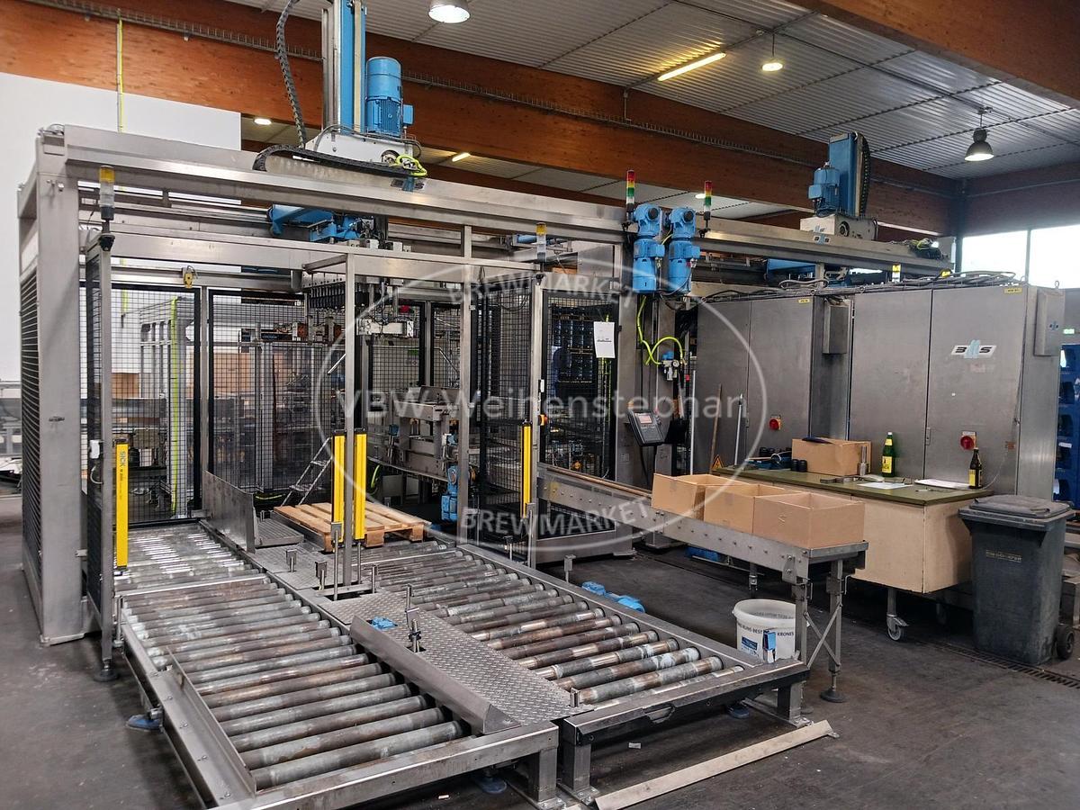 Used Repalletising system with crating machine