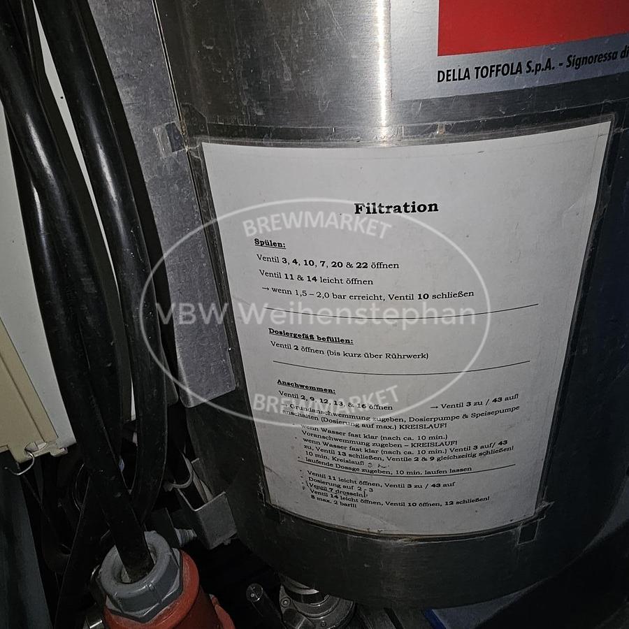 Used Kieselguhr filter with horizontal filter elements