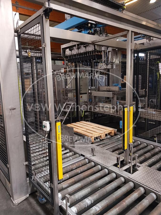 Used Repalletising system with crating machine
