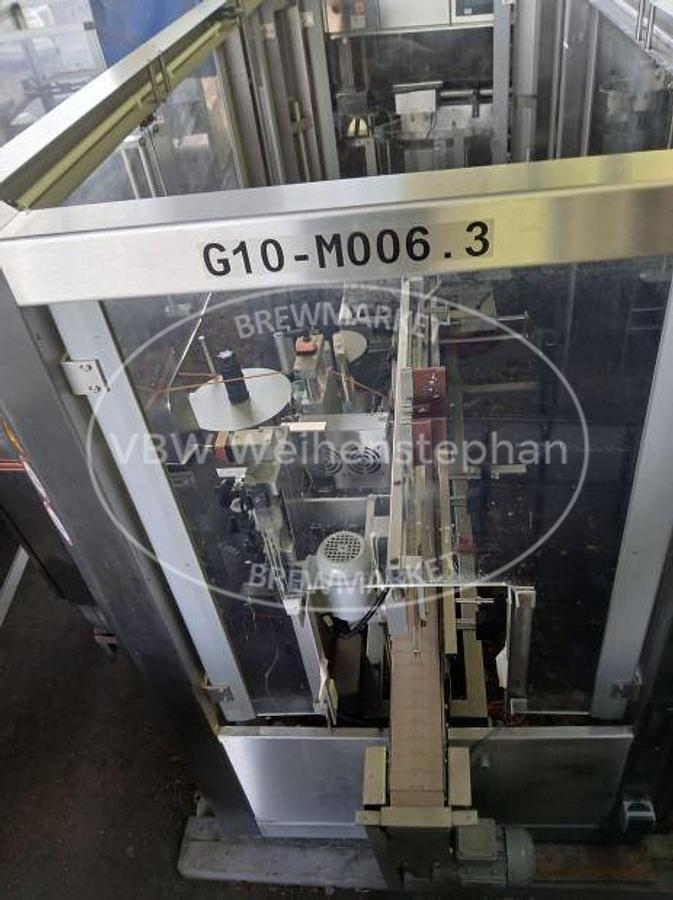 Used Filling, sealing and labelling machine for plastic buckets; manufactured between