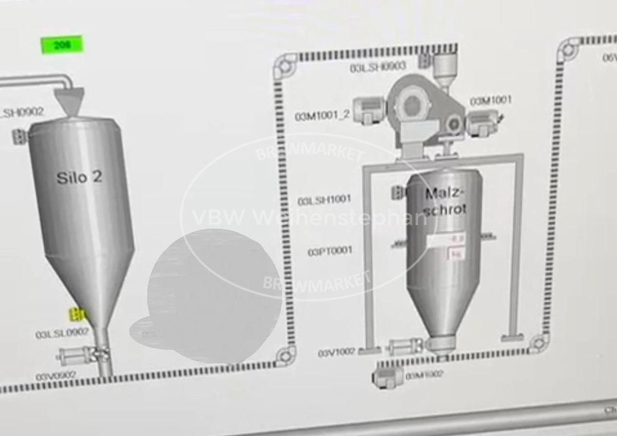 Used Malt milling plant with bunker