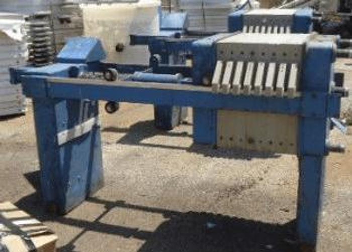 Used 2.25 CU. FT. JWI FILTER PRESS 630 MM C.G.R. AUTOMATIC CLOSURE