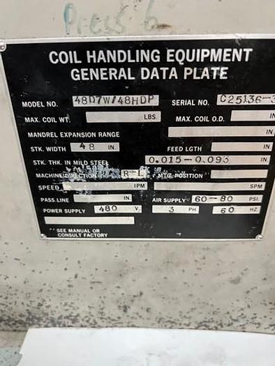 Used 2013 CWP SMX 48 Servo Coil Feed Line