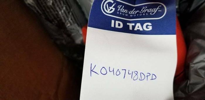 Van Der Graaf NEW Drum Motor Conveyor NS83194A-2, 1HP, 121FPM Dematic K040748DPD