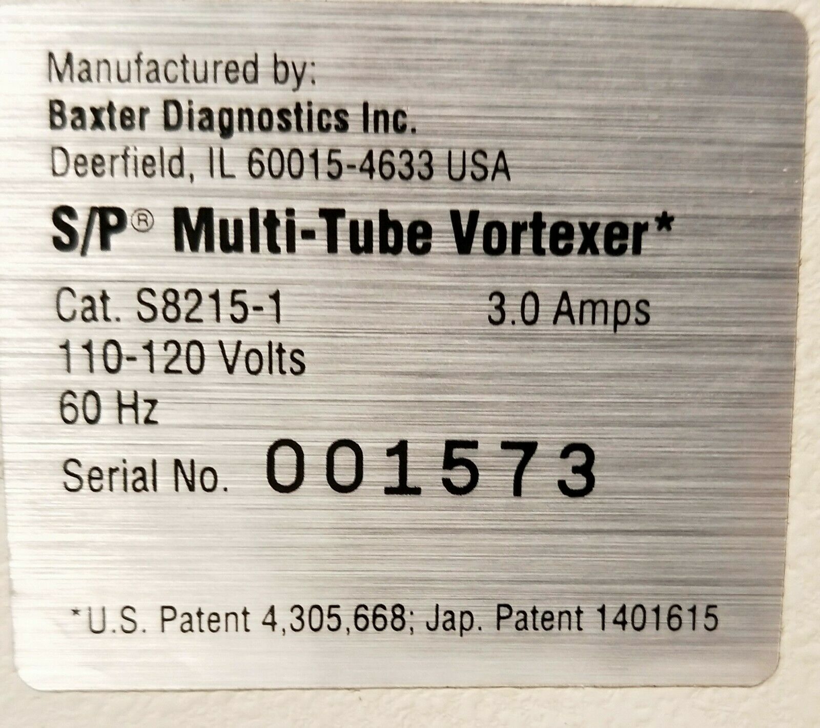 Used Baxter S/P Multi-Tube Vortexer S8215-1 Vortex Mixer