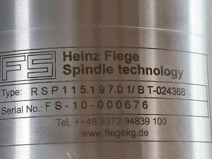 Frässpindel HSK-C 63, RSP 115.197.01/BT-024388, Fiege,  neu