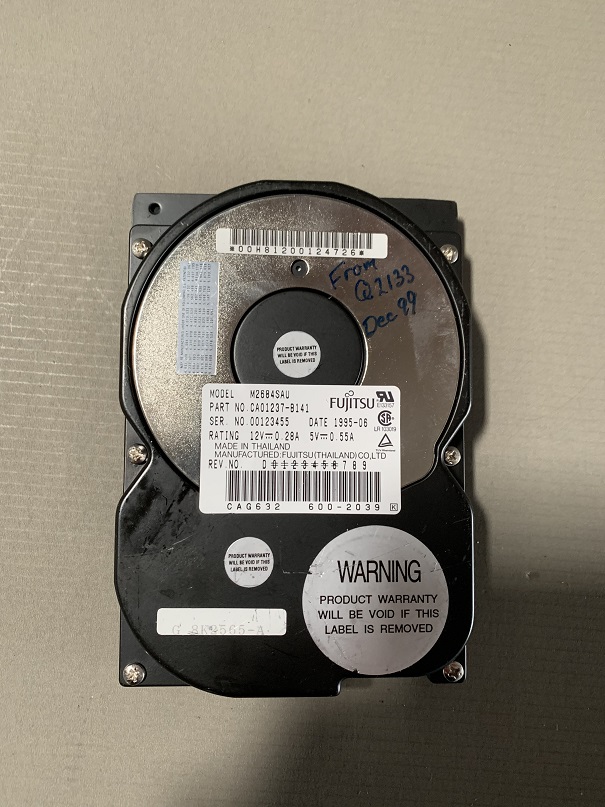 Used Fujitsu 520MB 4500RPM SCSI Pin Internal Hard Drive M2684SAU