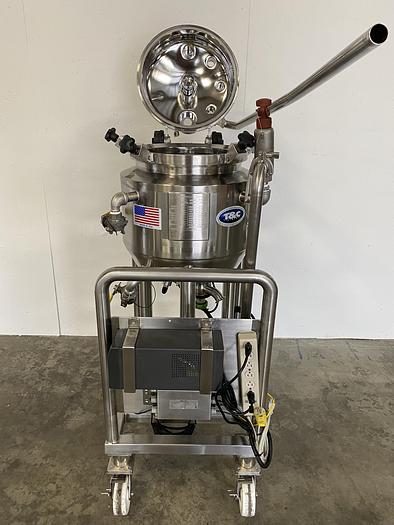 Used T&C 50 Liter Stainless Steel 45 PSI Jacketed Reactor w/ Agitator & Load Cells