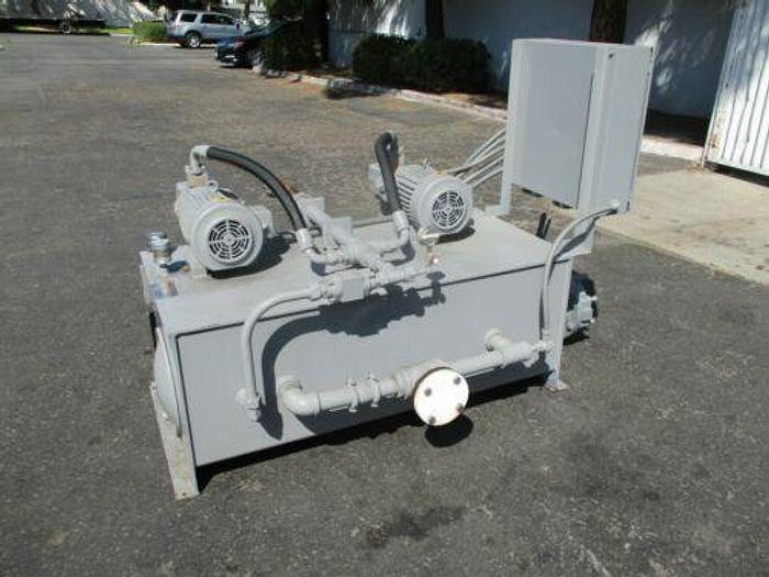 Used DUAL (2) HYDRAULIC PUMPING UNIT 38 GPM HIGH PRESSURE 3 H.P. MO...