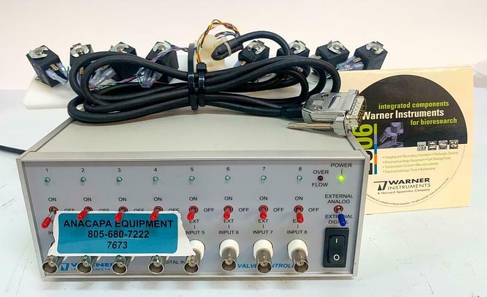 Used Warner Instruments VC-8 Perfusion Valve Controller & Pinch Valve Assembly (7673)