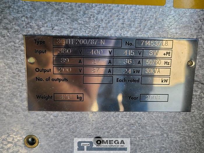 Used Hobart 30 KVA AC 3GTH-200/87-N Rectifier Ground Power Unit