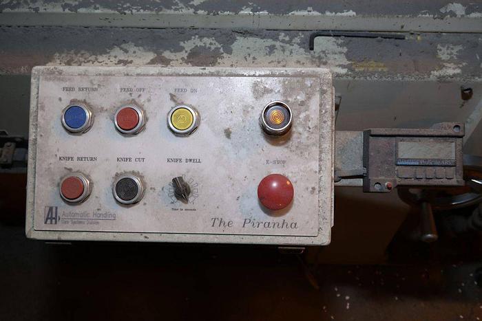 Used 168" AUTOMATIC HANDLING PIRANHA SEMI-AUTOMATIC CORE CUTTER 3" AND 8" SHAFTS - PENDING SALE