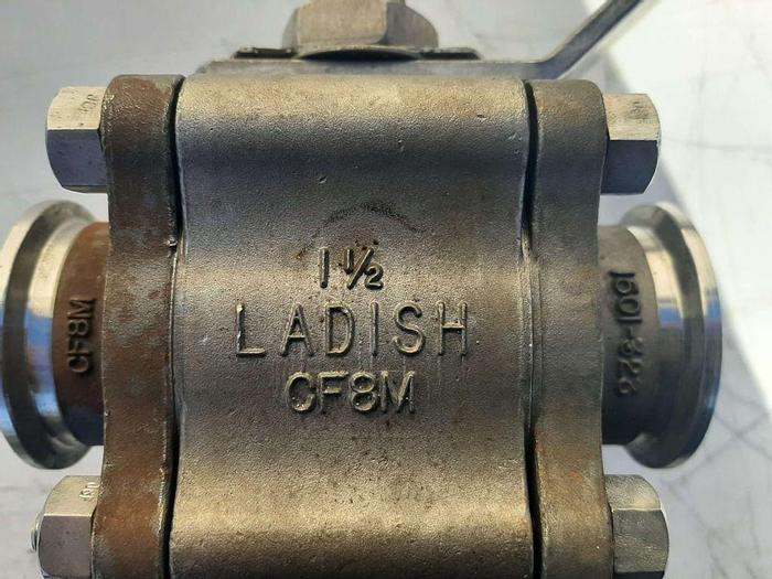 Used Valve, Ball, 1.5", Stainless Steel, Ladish, Tri-clamp, Lot of (4) Valves #S744651