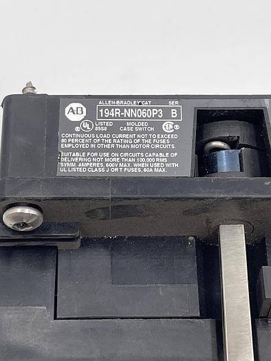 Used Allen-Bradley 194R NN060P3 Ser B