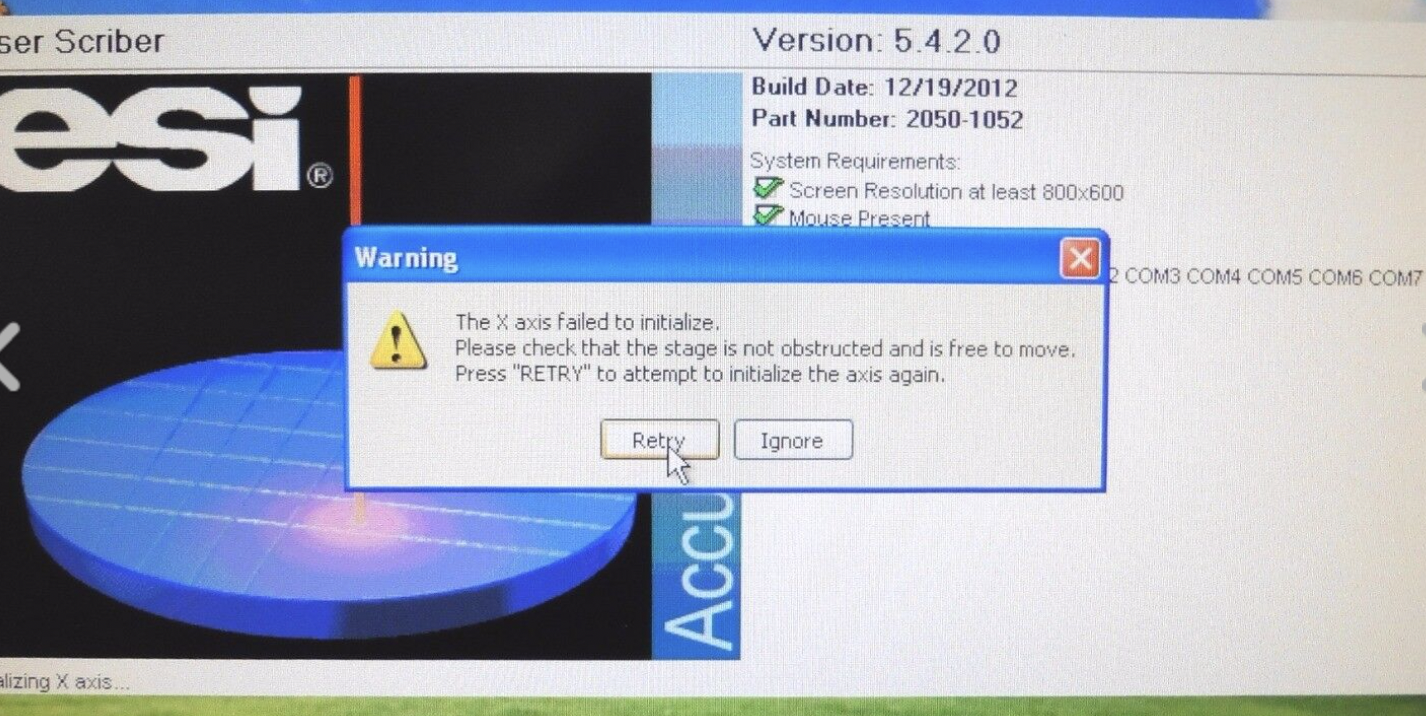 Used ESI AccuScribe AS 2000 FX Laser Wafer Scriber w/ Autoloader