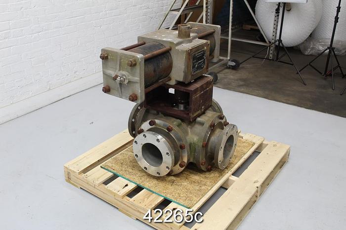 Used Contromatics Corporation 6" 4-way Air Operated V-Ball Valve #42265