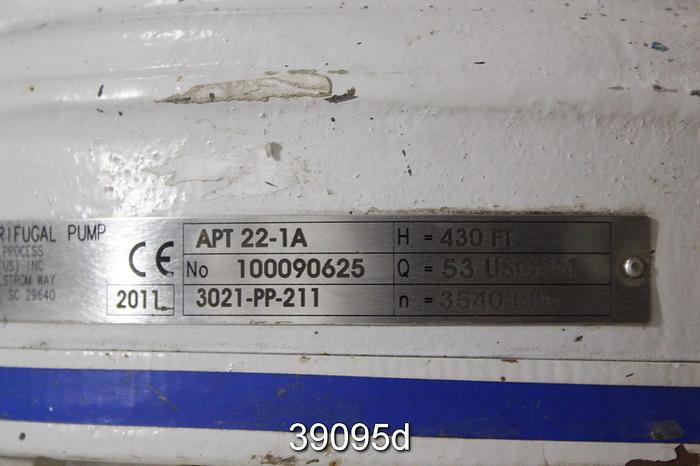 Unused Sulzer APT22-1A Pump, ASTM A890 Stainless Steel, Unused #39095