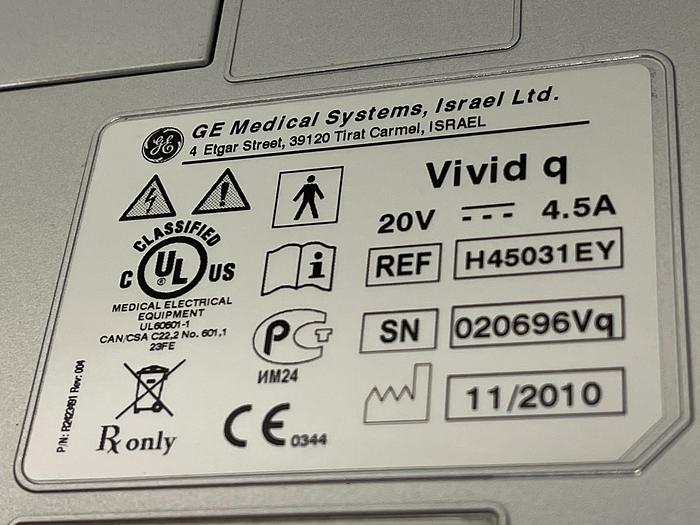 Gebraucht GE Vivid q Ultraschallgerät auf Vivid i Trolley mit 2 Sonden und EKG Kabel