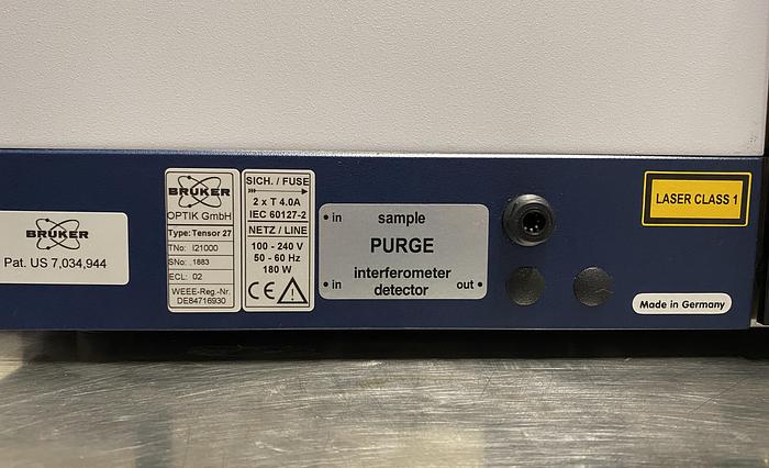 Used Bruker Tensor 27 with Hyperion FT-IR Microscope I23400