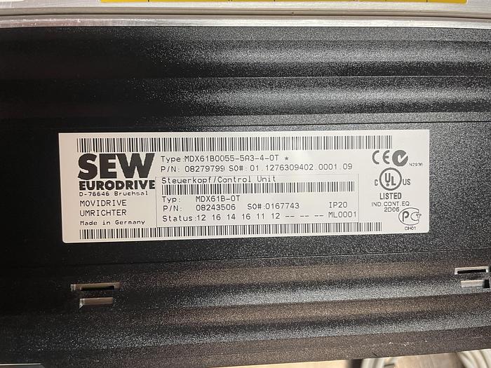 Used SEW Eurodrive MDX61B0055-5A3-4-0T / DFE24B / BW 168T / USB11A