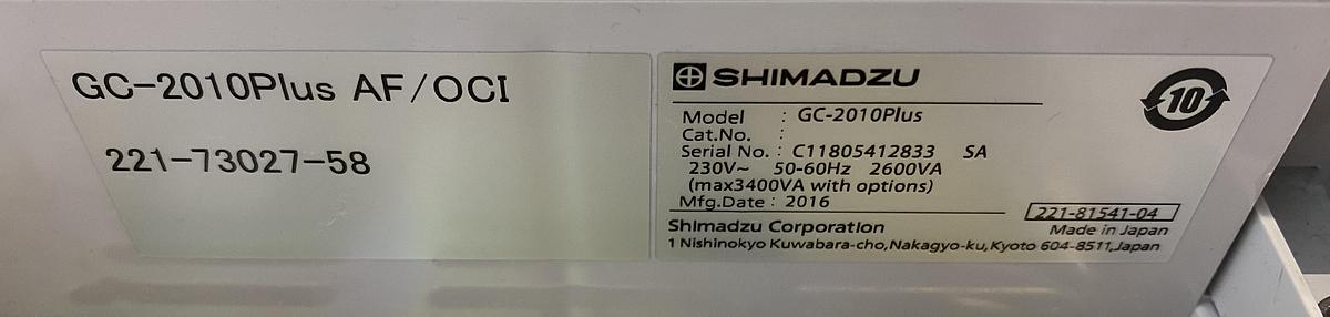 Used Shimadzu GC-2010 Plus , gas chromatograph