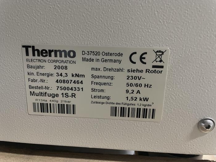 Used Thermo Heraeus Multifuge 1S-R with Sorvall Heraeus 75002000