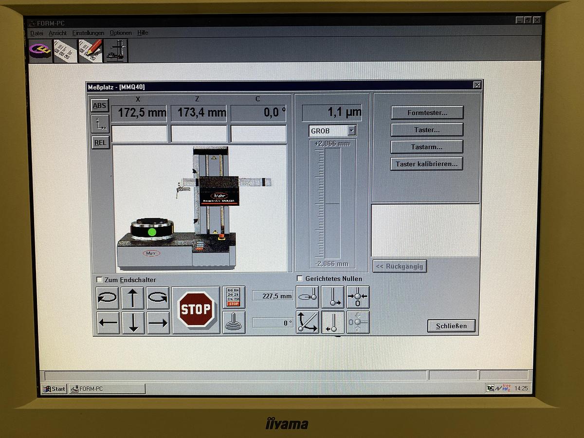 Used Mahr Formtester MMQ 40 Roundness Measuring Machine with Form-PC System