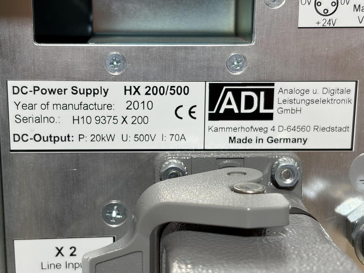 Used ADL HX 200/500 20 kW Water-Cooled DC Power Supply for Sputtering