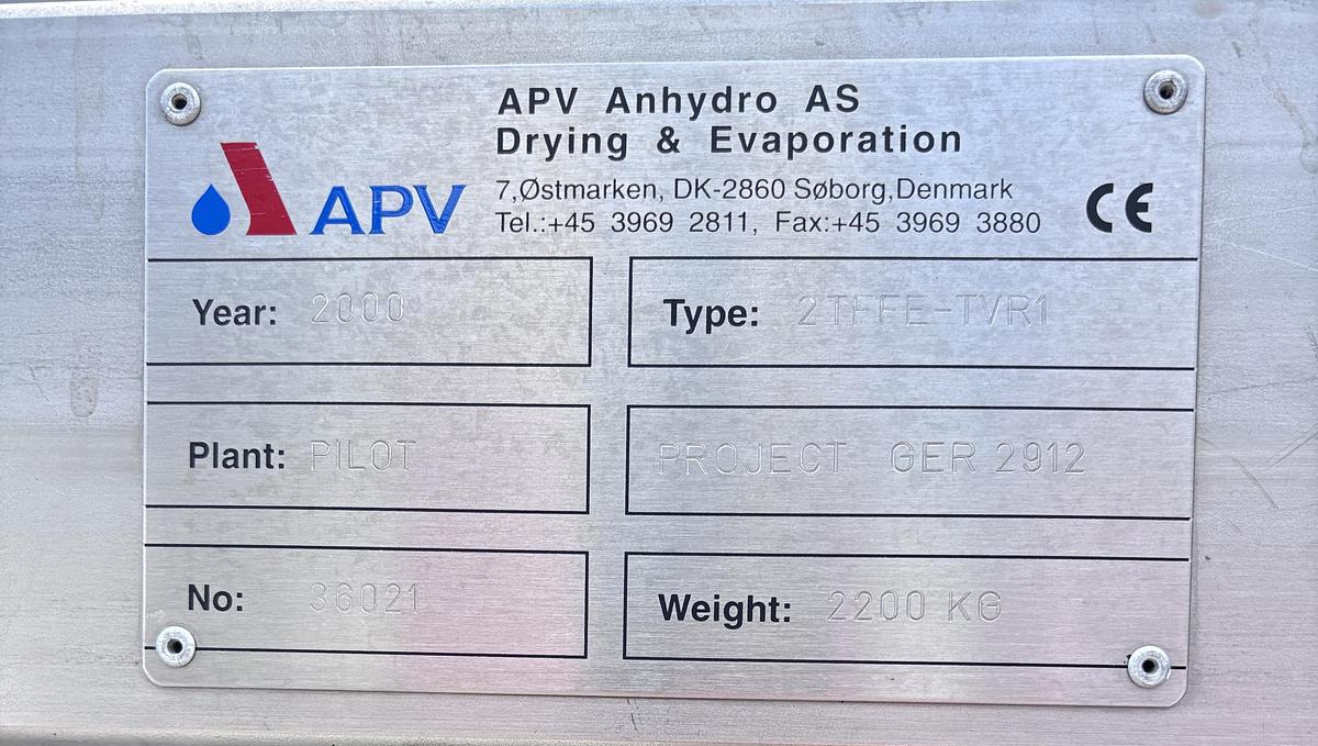 Used APV Anhydro 2FFTE TVR1 , Falling film evaporator