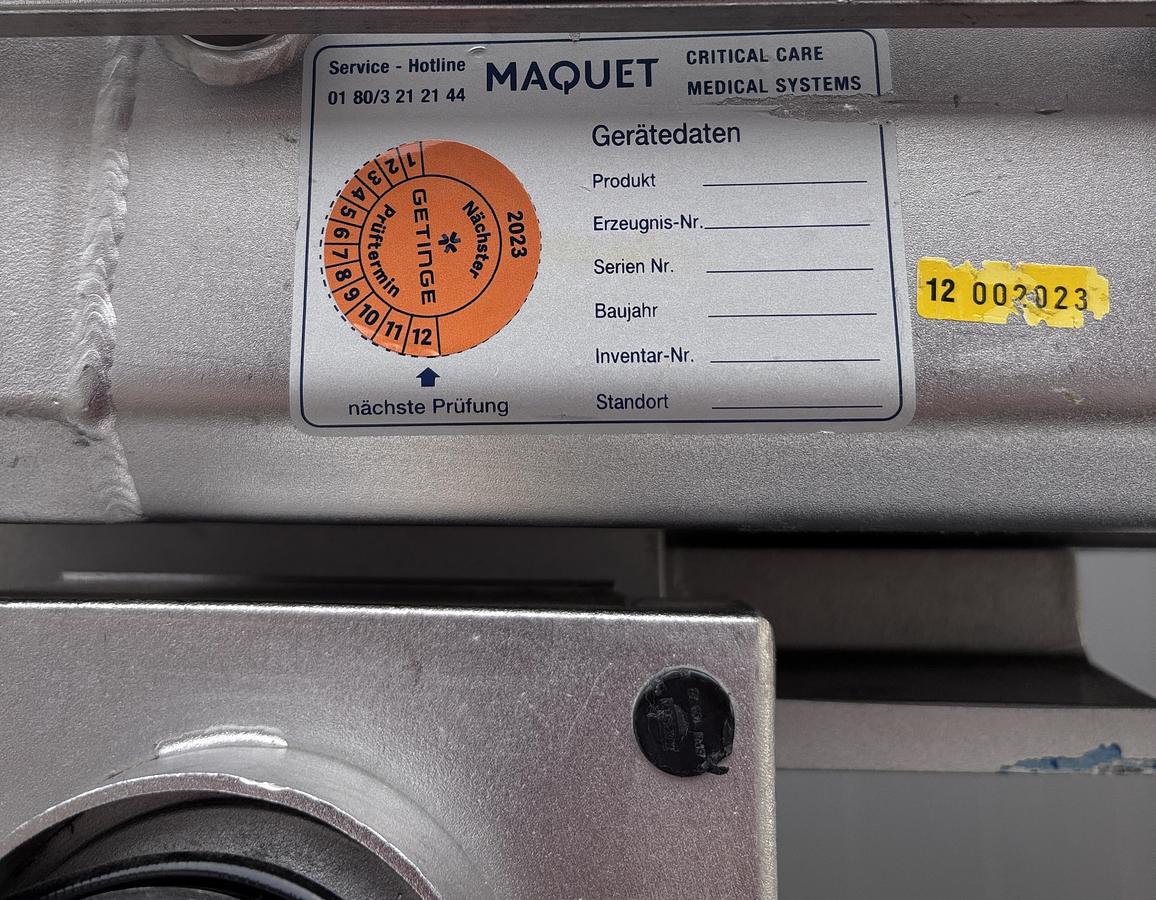 Used Maquet Alphamaquet 1150.30B0 OR Table Top + 1146.62A0 Transporter