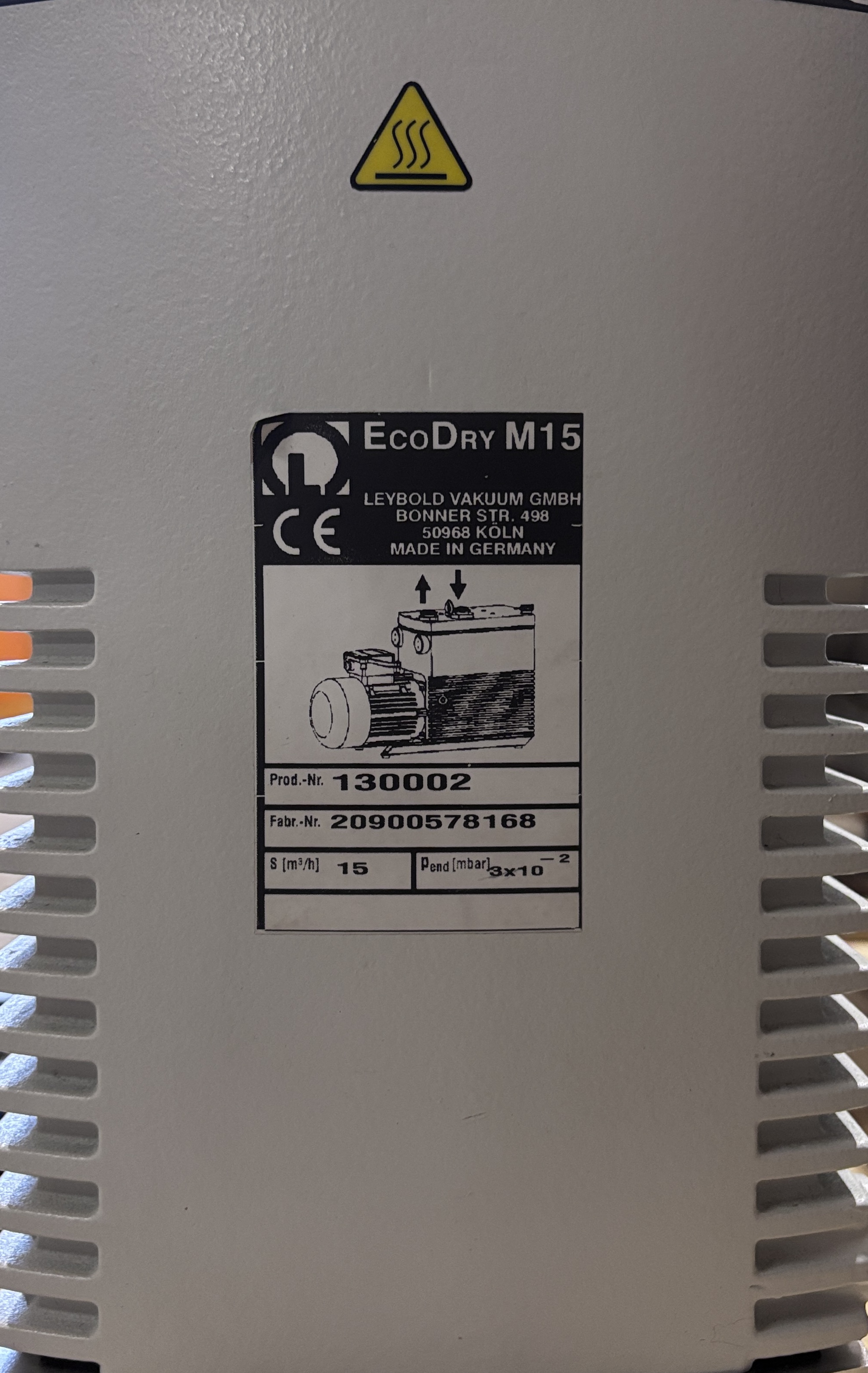 Used Leybold EcoDry M15 Oil-Free Dry Vacuum Pump – 230 V – 15 m³/h