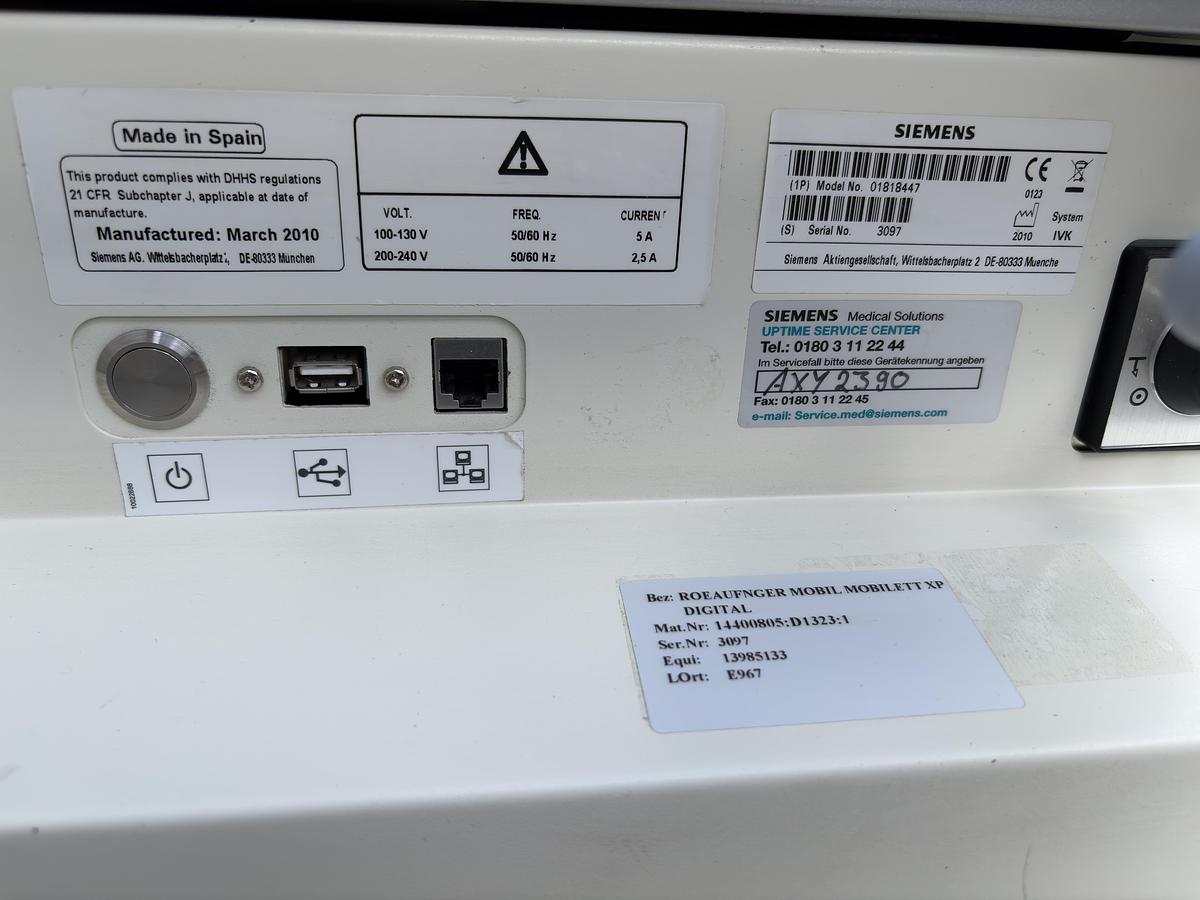 Used Siemens Mobilett XP Digital 01818447 , CXDI-50G