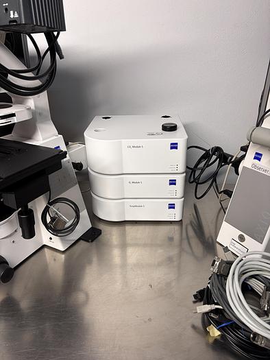 Used Satz von 2 x Zeiss Axiom Observer Z1 / D1 mit LSM 710 , Inkubator XL LSM 710