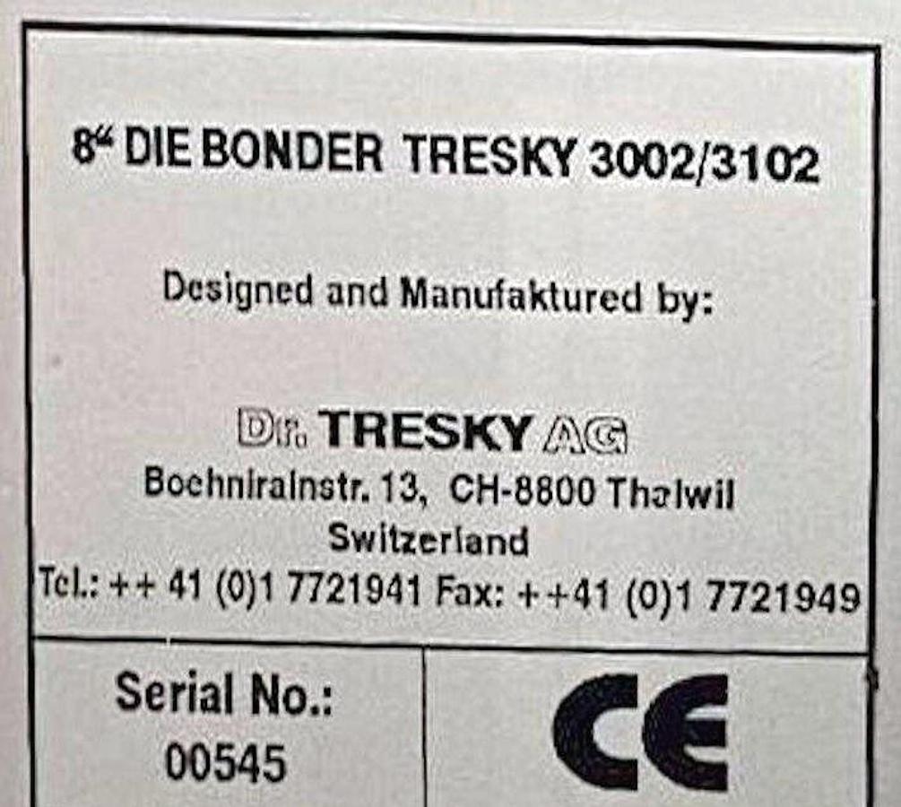 Used Tresky 3002/3102 , 8" Die Bonder with Wafer Ejector without microscope