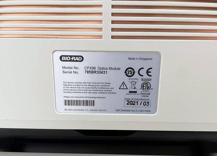 Used BIO RAD CFX96 / C1000 , Like New , Only ca. 800 Hours !! , 2021 year !!