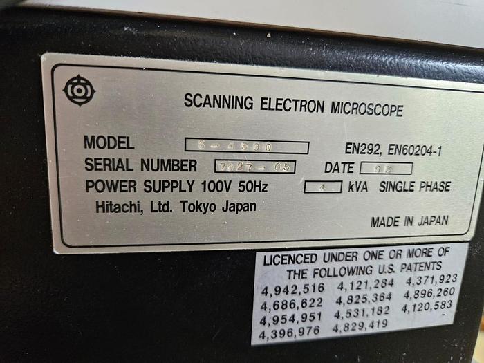 Used Hitachi S-4500 , Scanning electron microscope with EDX detector , S 4500 ,