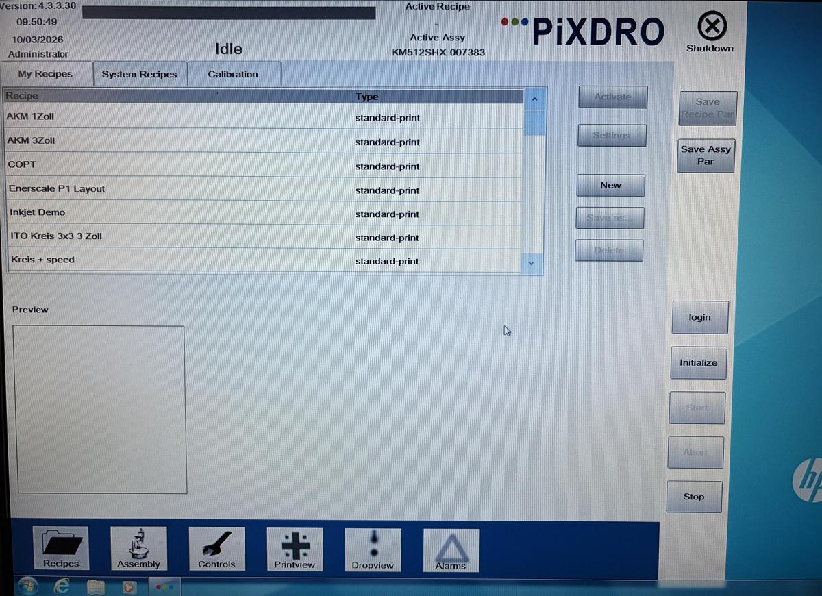 Used SUSS MicroTec  Meyer Burger PiXDRO LP30 Inkjet Printer ,  Wafer Semiconductor