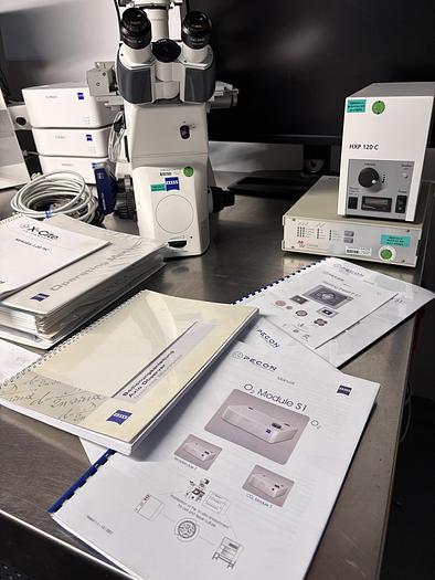 Used Satz von 2 x Zeiss Axiom Observer Z1 / D1 mit LSM 710 , Inkubator XL LSM 710